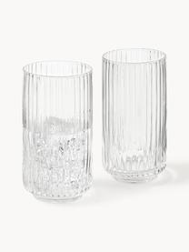 Ručně foukané sklenice na long drink Aleo, 4 ks, Sklo, Transparentní, Ø 7 cm, V 14 cm, 430 ml