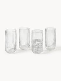 Verres à long drink soufflés bouche Aleo, 4 pièces, Verre sodo-calcique, Transparent, Ø 7 x haut. 14 cm, 430 ml