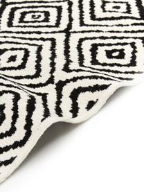 Tappeto Kilim nero/bianco Mozaik, 90% cotone 10% poliestere, Nero, Larg. 120 x Lung. 180 cm (taglia S)