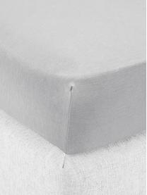 Drap-housse en jersey élasthanne pour surmatelas Lara, 95 % coton, 5 % élasthanne, Gris clair, larg. 95 x long. 200 cm, haut. 15 cm