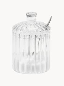Set brocca latte e zuccheriera in vetro Brilia 3 pz, Cucchiaio: acciaio inossidabile rive, Trasparente, Set in varie misure
