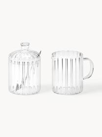 Pot à lait et sucrier en verre Brilia, 3 élém., Transparent, Lot de différentes tailles