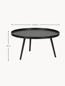 Ronde salontafel Mesa, Tafelblad: gelakt MDF, Poten: grenenhout, gelakt, Zwart, Ø 78 cm