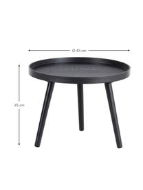 Mesa auxiliar redonda Mesa, Ø 45 cm, Tablero: tablero de fibras de dens, Patas: madera de pino, Negro, Ø 45 x Al 45 cm