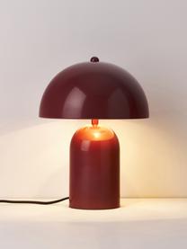 Malá retro stolní lampa Walter, Vínově červená, lesklá, Ø 25 cm, V 34 cm