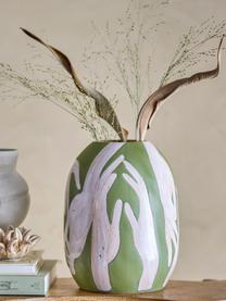 Vase Adalena, haut. 31 cm, Grès cérame, Vert, beige clair, Ø 24 x haut. 31 cm