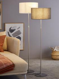 Lámpara de lectura Pina, estilo clásico, Pantalla: tela (chintz), Cable: cubierto en tela, Gris, plateado, Ø 40 x Al 150 cm