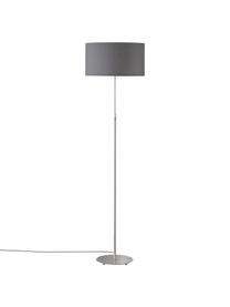 Klassieke vloerlamp Pina in donkergrijs, Lampenkap: stof (sits), Lampvoet: metaal, Grijs, zilverkleurig, Ø 40 x H 150 cm