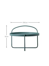 Runder Couchtisch Melbury in Blau, Stahl, pulverbeschichtet, Blau, Ø 65 x H 50 cm