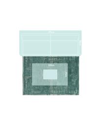Tappeto vintage in ciniglia Medaillon, Tessuto: Jacquard, Retro: Filato di ciniglia, rives, Verde, grigio, Larg. 140 x Lung. 200 cm (taglia S)