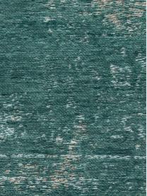 Vintage Chenilleteppich Medaillon, Vorderseite: 100% Chenillegarn (Baumwo, Webart: Jacquard, Rückseite: Chenillegarn, latexbeschi, Grün, Grau, B 140 x L 200 cm (Größe S)