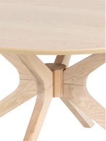 Runder Couchtisch Duncan aus Eichenholz, Tischplatte: Mitteldichte Holzfaserpla, Beine: Eichenholz, massiv, Eichenholz, Ø 80 x H 45 cm