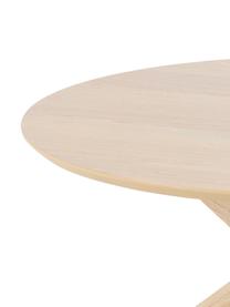 Tavolino da salotto rotondo in quercia Duncan, Piano d'appoggio: impiallacciato rovere, Gambe: legno di quercia massicci, Legno di quercia, Ø 80 x Alt. 45 cm