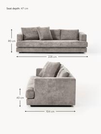 Sofa Tribeca (3-osobowa), Tapicerka: 100% poliester Dzięki tka, Stelaż: drewno bukowe, drewno sos, Nogi: drewno sosnowe Ten produk, Taupe tkanina, S 228 x G 104 cm