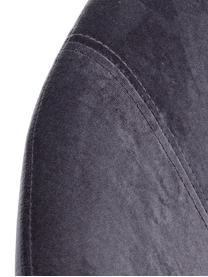 Fluwelen schommelstoel Annika, Bekleding: polyester fluweel, Frame: gepoedercoat metaal, Frame: multiplex, metaal, Fluweel grijs, B 74 x D 77 cm
