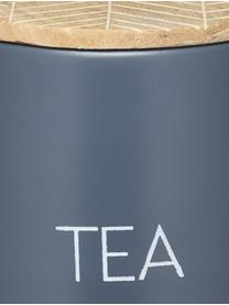 Aufbewahrungsdose Serenity Tea, Ø 13 x H 15 cm, Dose: Stahl, beschichtet, Deckel: Mangoholz, Anthrazit, Holz, Ø 13 x H 15 cm, 1,6 L