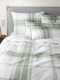 Karierter Baumwollperkal-Bettdeckenbezug Scarlet, Webart: Perkal Fadendichte 180 TC, Grün, Weiß, B 200 x L 200 cm