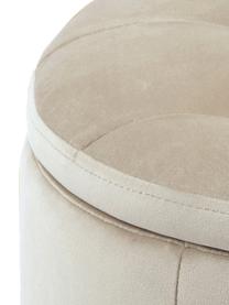 Tabouret en velours avec rangement Retina, Beige, Ø 60 x haut. 35 cm