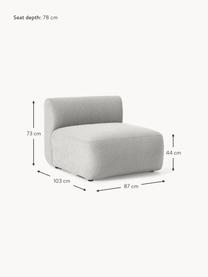 Module central en tissu bouclé Sofia, Bouclé gris clair, larg. 87 x prof. 103 cm