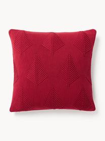 Baumwoll-Kissenhülle Beryl mit winterlichem Motiv, 100 % Baumwolle, Rot, B 50 x L 50 cm