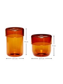 Opbergpottenset Transisto, 2-delig, Glas, Amberkleurig, Pottenset M