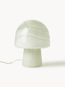 Kleine tafellamp Talia in marmerlook, Lamp: glas, Marmerlook olijfgroen, Ø 20 x H 26 cm
