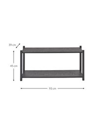 Estantería de madera de roble Sceene, Estantes: madera de roble, Estructura: madera de roble maciza, Madera de roble negro pintado, An 93 x Al 45 cm