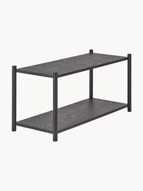 Estantería baja de madera de roble Sceene, Estantes: madera de roble, Estructura: madera de roble maciza, Madera de roble pintada en negro, An 93 x Al 45 cm