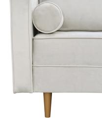 Divano letto 2 posti in velluto beige Zoja, Rivestimento: 100% velluto di poliester, Struttura: legno, molle a onda, Piedini: legno laccato, Beige, Larg. 221 x Prof. 99 cm