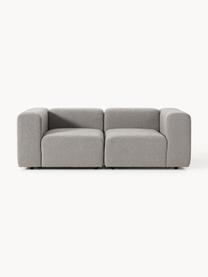 Modulares Bouclé-Sofa Lena (3-Sitzer), Bezug: Bouclé (93 % Polyester, 6, Gestell: Buchenholz, Spanplatte, H, Füße: Kunststoff, Bouclé Grau, B 211 x T 106 cm