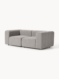 Modulares Bouclé-Sofa Lena (3-Sitzer), Bezug: Bouclé (93 % Polyester, 6, Gestell: Buchenholz, Spanplatte, H, Füße: Kunststoff, Bouclé Grau, B 211 x T 106 cm