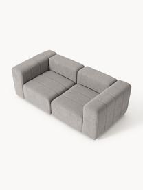 Divano componibile 3 posti in bouclé Lena, Rivestimento: bouclé (93% poliestere, 6, Struttura: legno di faggio, truciola, Piedini: plastica, Bouclé grigio, Larg. 211 x Prof. 106 cm