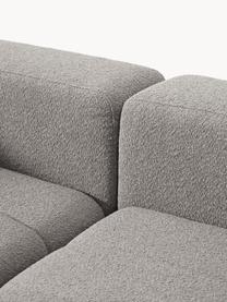 Modulares Bouclé-Sofa Lena (3-Sitzer), Bezug: Bouclé (93 % Polyester, 6, Gestell: Buchenholz, Spanplatte, H, Füße: Kunststoff, Bouclé Grau, B 211 x T 106 cm