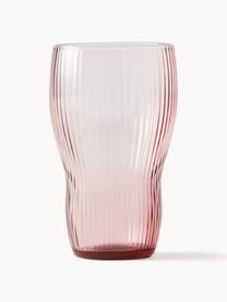 Szklanka ze szkła dmuchanego Pum, 2 szt., Szkło dmuchane, Blady różowy, Ø 7 x W 12 cm, 300 ml