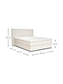 Łóżko kontynentalne premium z aksamitu Lacey, Nogi: lite drewno bukowe, lakie, Beżowy, S 200 x D 200 cm