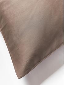 Taie d'oreiller en satin de coton Comfort, Brun foncé, larg. 50 x long. 70 cm