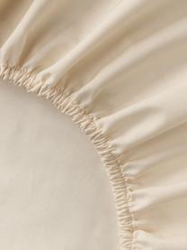 Drap-housse en percale de coton pour surmatelas Elsie, Beige, larg. 90 x long. 200 cm, haut. 15 cm