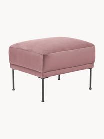Pouf en velours Fluente, Velours vieux rose, larg. 62 x prof. 50 cm