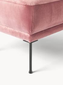 Reposapiés puf de terciopelo Fluente, Tapizado: terciopelo (poliéster de , Estructura: madera de pino maciza, Patas: metal con pintura en polv, Terciopelo rosa palo, An 62 x F 50 cm