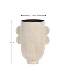 Handgefertigte Vase Darius aus Steingut, Steingut, Beige, Ø 18 x H 30 cm