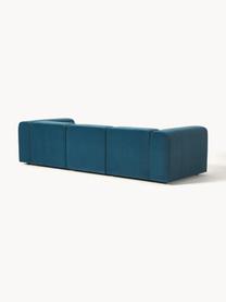 Sofá modular de terciopelo Lena (4 plazas), Tapizado: terciopelo (100% poliéste, Estructura: madera de pino, contracha, Patas: plástico., Terciopelo azul petróleo, An 284 x F 106 cm