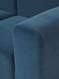 Modulares Samt-Sofa Lena (4-Sitzer), Bezug: Samt (100 % Polyester) De, Gestell: Kiefernholz, Schichtholz,, Füße: Kunststoff, Samt Petrol, B 284 x T 106 cm