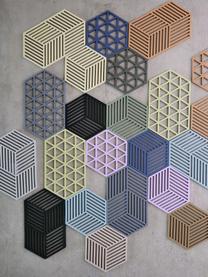 Sottobicchiere in silicone Hexagon, Silicone, Beige chiaro, Larg. 14 x Lung. 24 cm