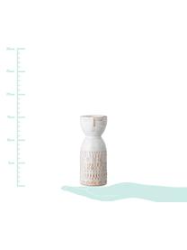 Kleine Vase Face aus Steingut, Steingut, Weiss, Beige, Ø 6 x H 15 cm