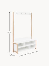 Perchero Settle, Estructura: tablero de fibras de dens, Roble, blanco, An 120 x Al 182 cm