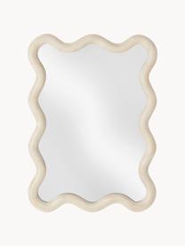 Miroir avec bord ondulé Wave, Beige clair, larg. 40 x haut. 55 cm