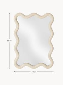 Miroir avec bord ondulé Wave, Beige clair, larg. 40 x haut. 55 cm