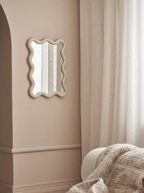 Miroir avec bord ondulé Wave, Beige clair, larg. 40 x haut. 55 cm