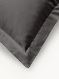 Funda nórdica de satén Premium, Gris oscuro, Cama 90 cm (155 x 220 cm)