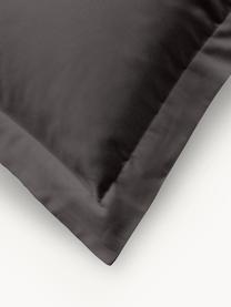 Funda nórdica de satén Premium, Gris oscuro, Cama 90 cm (155 x 220 cm)